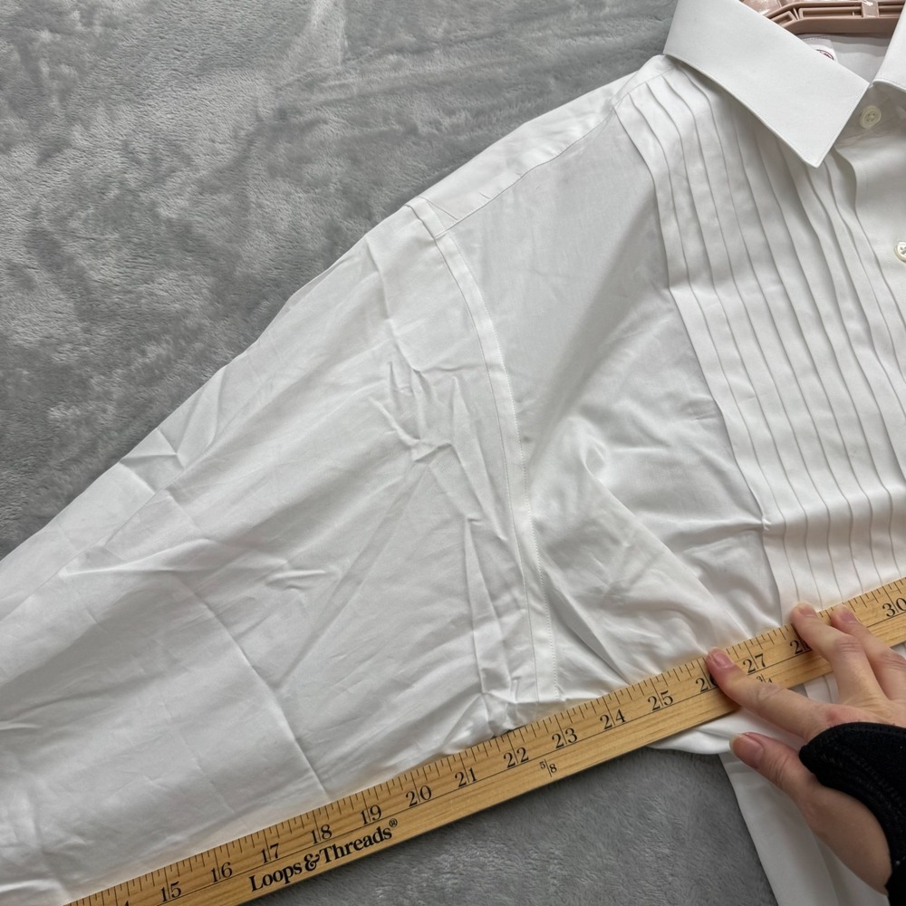 NWT Brooks Brothers Madison Fit Dress Shirt Mens 17.5 White Pleated Bib Tuxedo - Picture 8 of 11